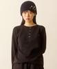 Ebeulisi Beige Henley Neck Knit Long Sleeve (Black)