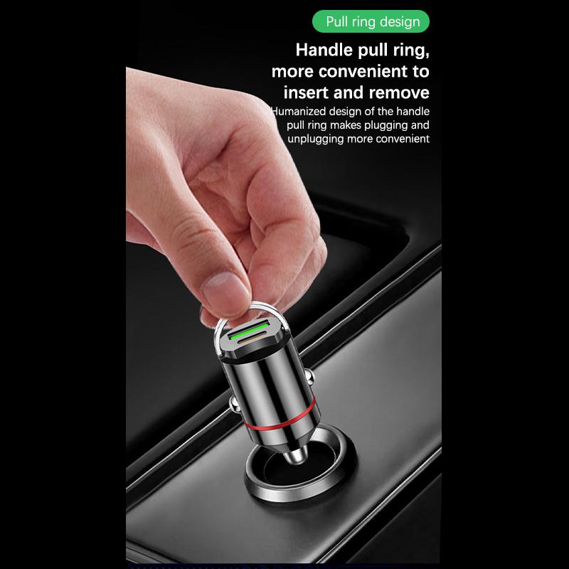 200W Mini Dual Ports USB Car Charger Lighter Fast Charging Car Phone Charger Adapter For IPhone 13 12 Xiaomi Huawei Samsung