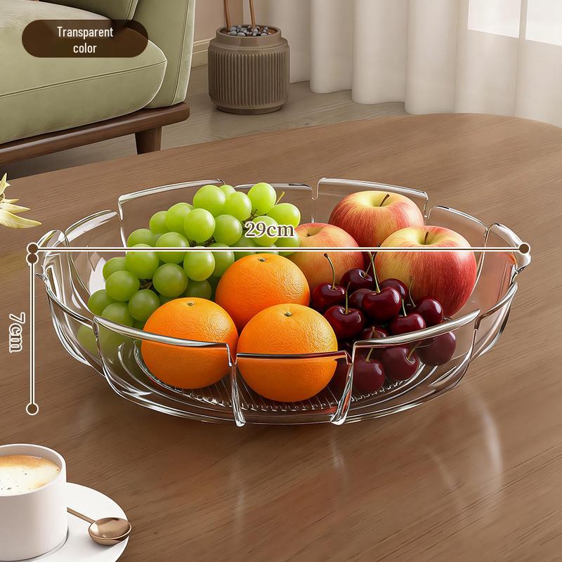 High Transparency Thickened Fruit and Nut Display Plate for Living Room