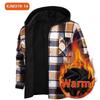 Men's Plaid Flannel Shirt, Long Sleeve Square Collar Button-Up Shirt, Regular Fit Heavyweight Multi-Pocket Winter Shirt