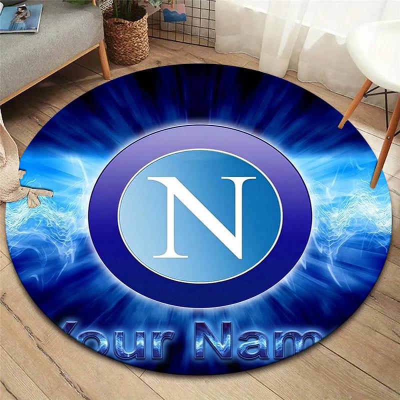SSC Napoli Custom Name Round Area Rug,Carpet Rug for Living Room Bedroom Sofa Playroom Decor,Non-slip Floor Mat