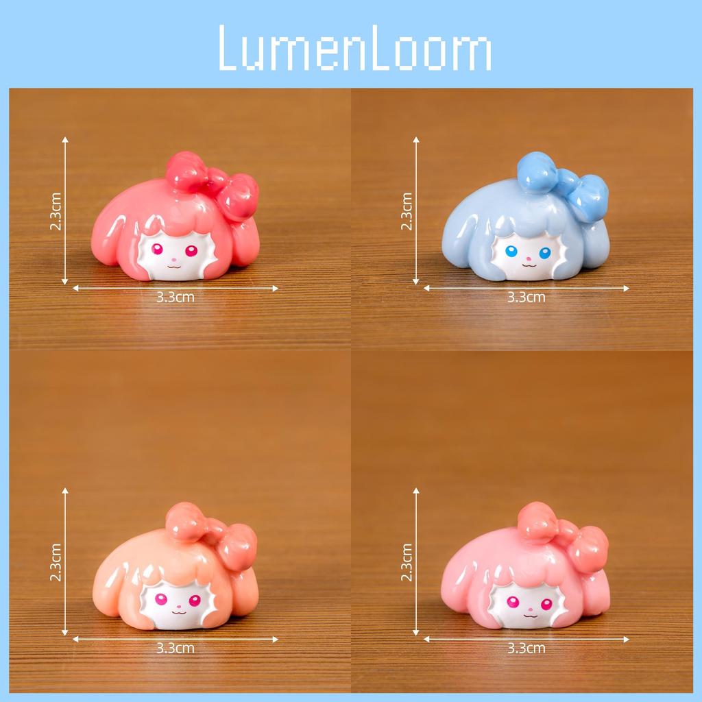 Adorable Resin Bow-tie Puppy Figurine Cute Miniature Car Desk Decor