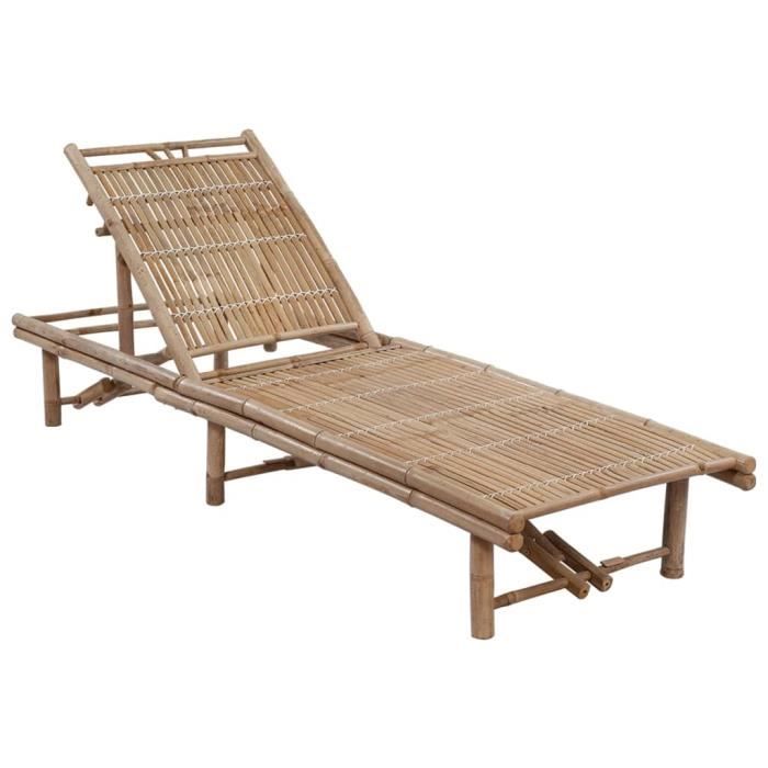 VidaXL Garden Lounge Chair with Cushion Bamboo