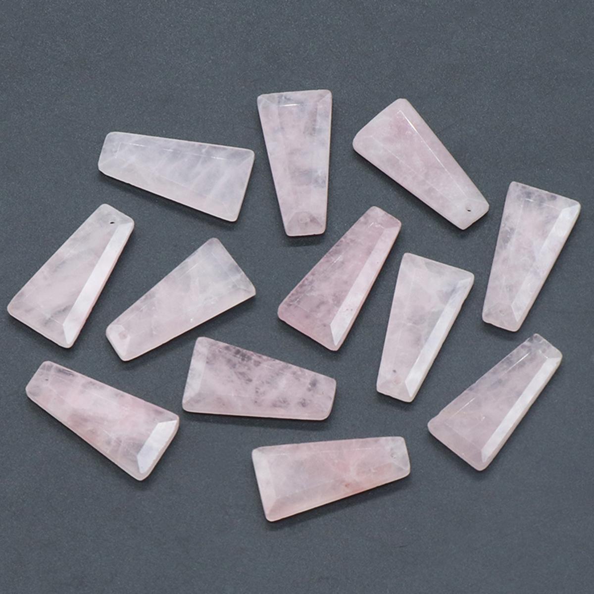 

Кулон из натурального камня, трапециевидный кристалл, розовый кварц, аметист, обсидиан, лазурит, подвески для изготовления ювелирных изделий, ожерелье, серьги, аксессуары 13x25 мм 4Pc/13x25mm-Rose Quartz