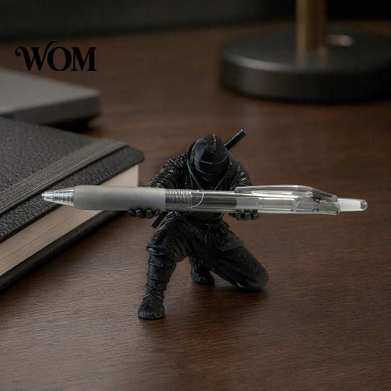Office Desk Accessory 3D Printed Ninja Pen Holder, Unique Figurine, Creative Decorative Cup Desktop Organizer, Decor Craft for Storage Elegant Holder