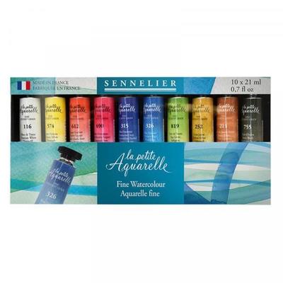 Set of 10 Tubes of Sennelier Fine Watercolor 10 X 21ml