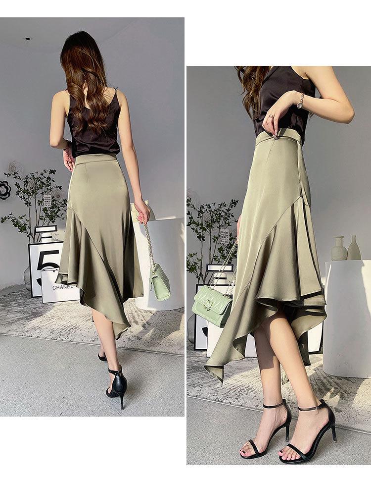 2025 Summer Women's Irregular Bodycon Midi Fishtail Skirt