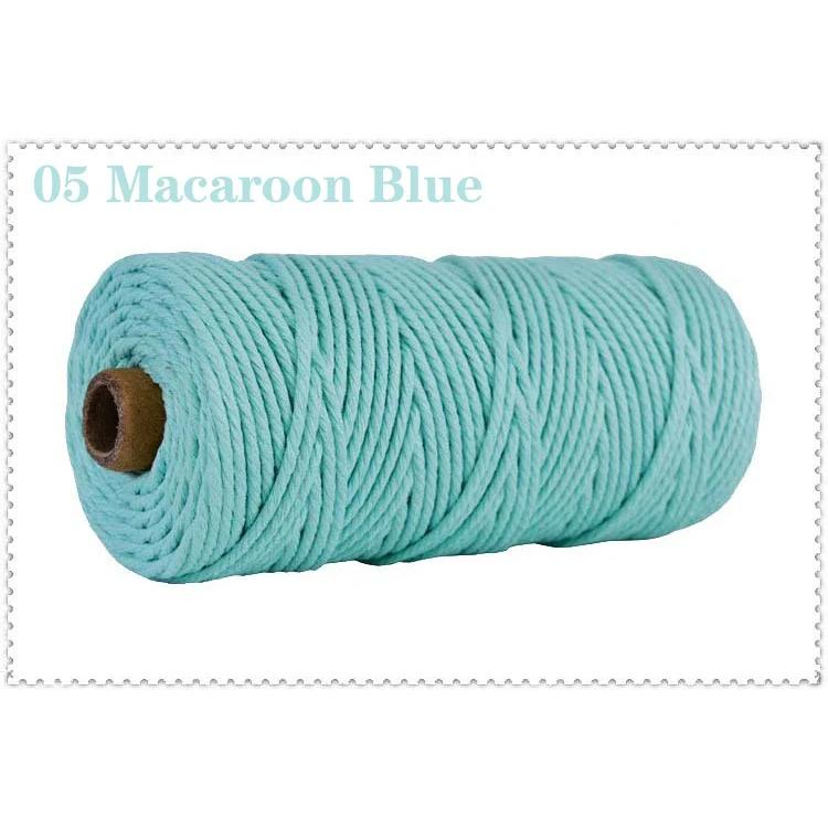 3mm 100% Cotton Cord Colorful Handmade Rope Twisted Macrame String DIY Home Wedding Decoration Supply Film Packaging 100m