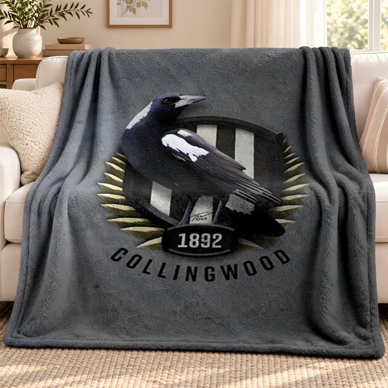 Collingwood Football Club Decke Flanelldecke Weiche Gemütliche Plüschdecke für Sofa Bett Leichte Heimdekoration Outdoor Camping