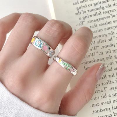 Rainbow Drip Glaze Dinosaur Ring: Fun, Versatile, Stackable, Open Star Design for Girls