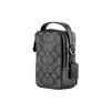 Coach 12 Classic Logo Top Handle Coated Canvas With Calfskin Phone Bag Handbag Small Men Handbags Black C3146-QBCHR