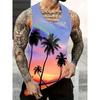 T-shirt da Uomo Estiva Senza Maniche con Stampa 3D Moda Versatile Traspirante Tendenza Casual