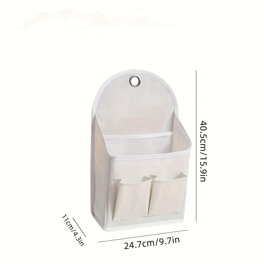 Wandmontierte Aufbewahrungstasche mit Doppeltaschen und Netz-Seitenfächern, Mehrzweck-Hängeaufbewahrungstasche