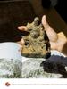 Chinese-Style Martial God Guan Yu Figure: Handmade Natural Rust Desktop Ornament for Living Room or Study