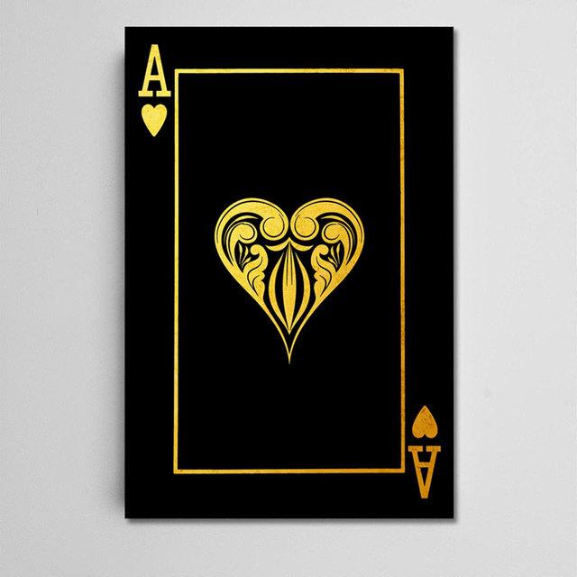 Ace Of Spade Card Poker Poster Jack Queen And King Playing Cards Art Canvas Painting Print Picture For Living Room Home Decor