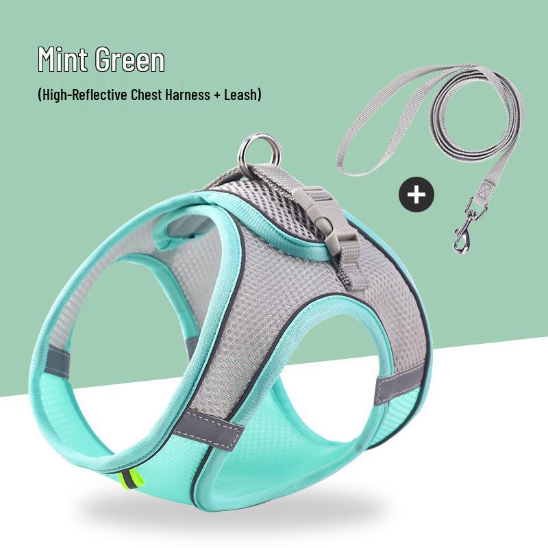 Reflective Breathable Anti-Escape Cat Harness & Leash Set for Small Pets