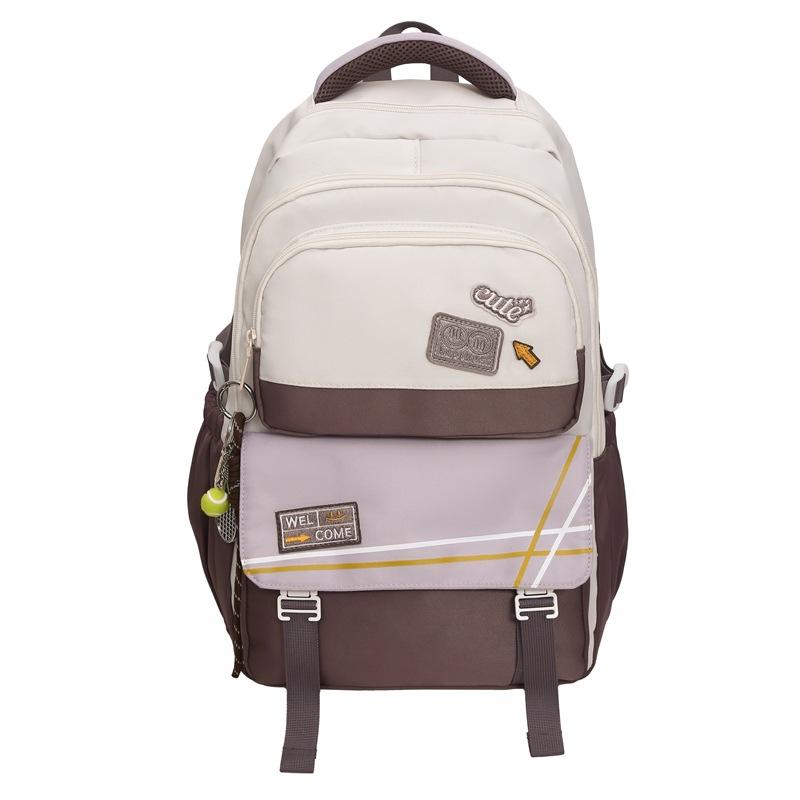 High value contrasting colors and large capacity, junior high school and high school student schoolbag 25 new cute little fragrant wind backpack