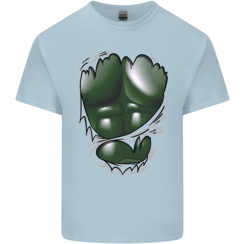 Gym Green Torso Ripped Muscles Effect Unisexs Light Cotton TShirt