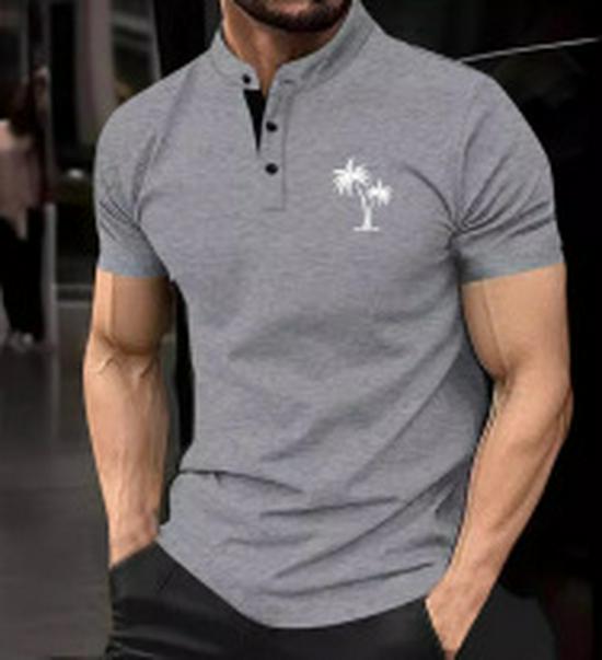 Herr sommar 2024 sportpolotröja med ficka med dragkedja