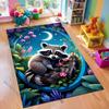Cozy Nighttime Raccoon Rug for Kids' Bedrooms carpet for home sofa bedroom, gift