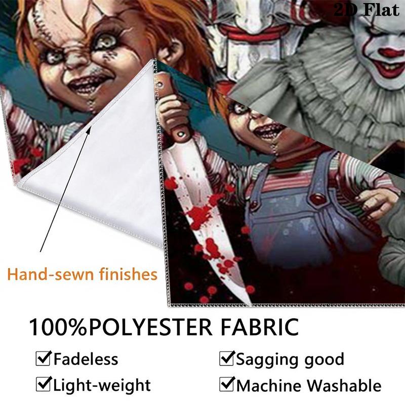 Horror Halloween Wall Tapestry Aesthetic Wall Hanging Printed Fabric Blanket Decorative Tapestries for Bedroom Living Room Home Decor
