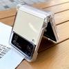 Transparent Folding Case For Samsung Z Flip7 Flip6 Flip5 Flip4 Flip3 Fold5 Moto Razr 40 Ultra PC Flip Folding Shockproof Clear Phone Cover