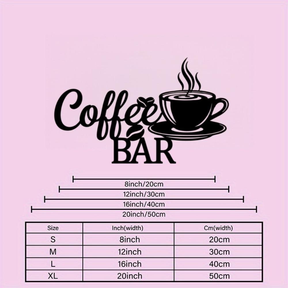 1pc Coffee Bar Metal Wall Art Decor Sign Home Scene Themed Party