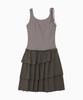 Ohesio Shirring Layered Dress, Indie Pink