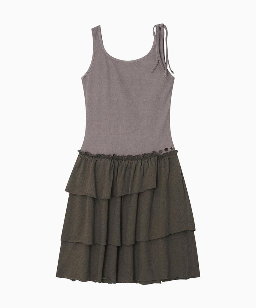 Ohesio Shirring Layered Dress, Indie Pink