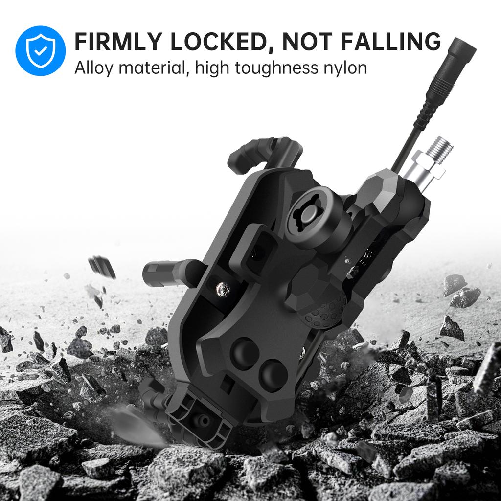 Ball Head Model, Motorcycle Phone Holder, 15W Wireless Fast Charging Phone Holder, Rain Proof and Anti-shake Takeaway Navigation Holder