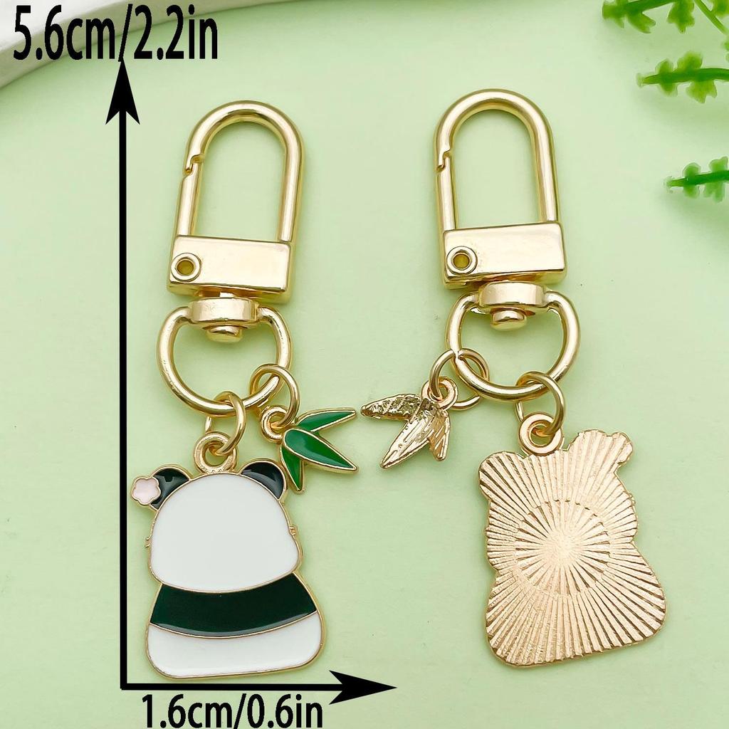 Adorable National Treasure Panda Metal Keychain – Cute & Quirky Cartoon Dāi Méng Panda Keyring Pendant for Men, Women, & Bag Charms.
