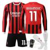 2425 AC Milán Domácí Dlouhý Rukáv Dres Set 9 Giroud 10 Leo 19 Olympiáda 11 Ibrahimović Kaka Nohy