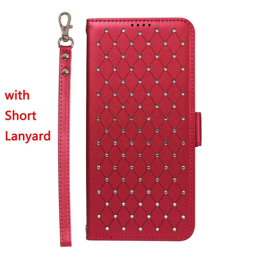 Phone Case for iPhone 17 16 Pro Max 15 Plus 14 13 Plus 12 Pro Max Bling Leather Phone Case with Lanyard Flip Wallet Stand Cover