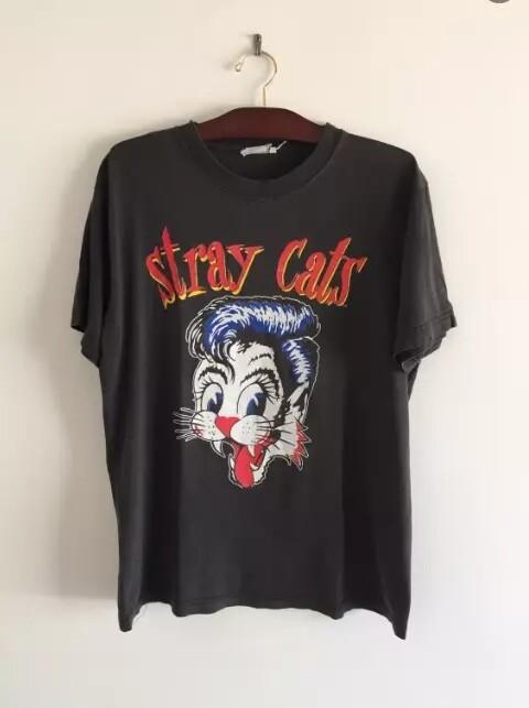 

Stray Cats Logo Black Short Sleeve Unisex Cotton Tshirt Reprint S5XL Unisex T-Shirt S