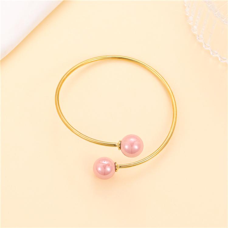 New Design Simple Stylish 18K Gold Colored Pearl Jewelry Adjustable Bracelet for Women