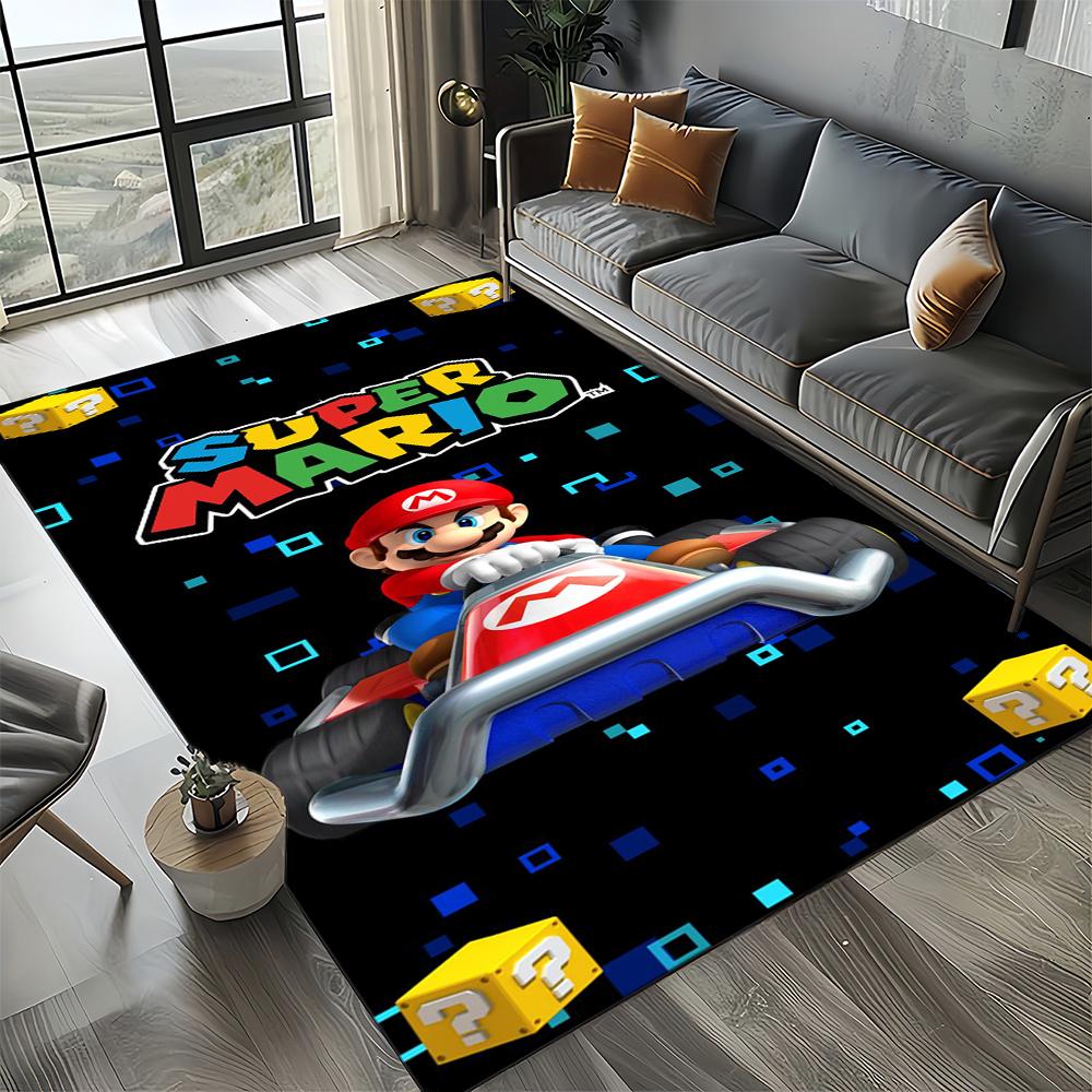 Retro Mario Cartoon Area Rug,Carpet Rug for Home Living Room Bedroom Sofa Doormat Decor,Kids Play Floor Mat