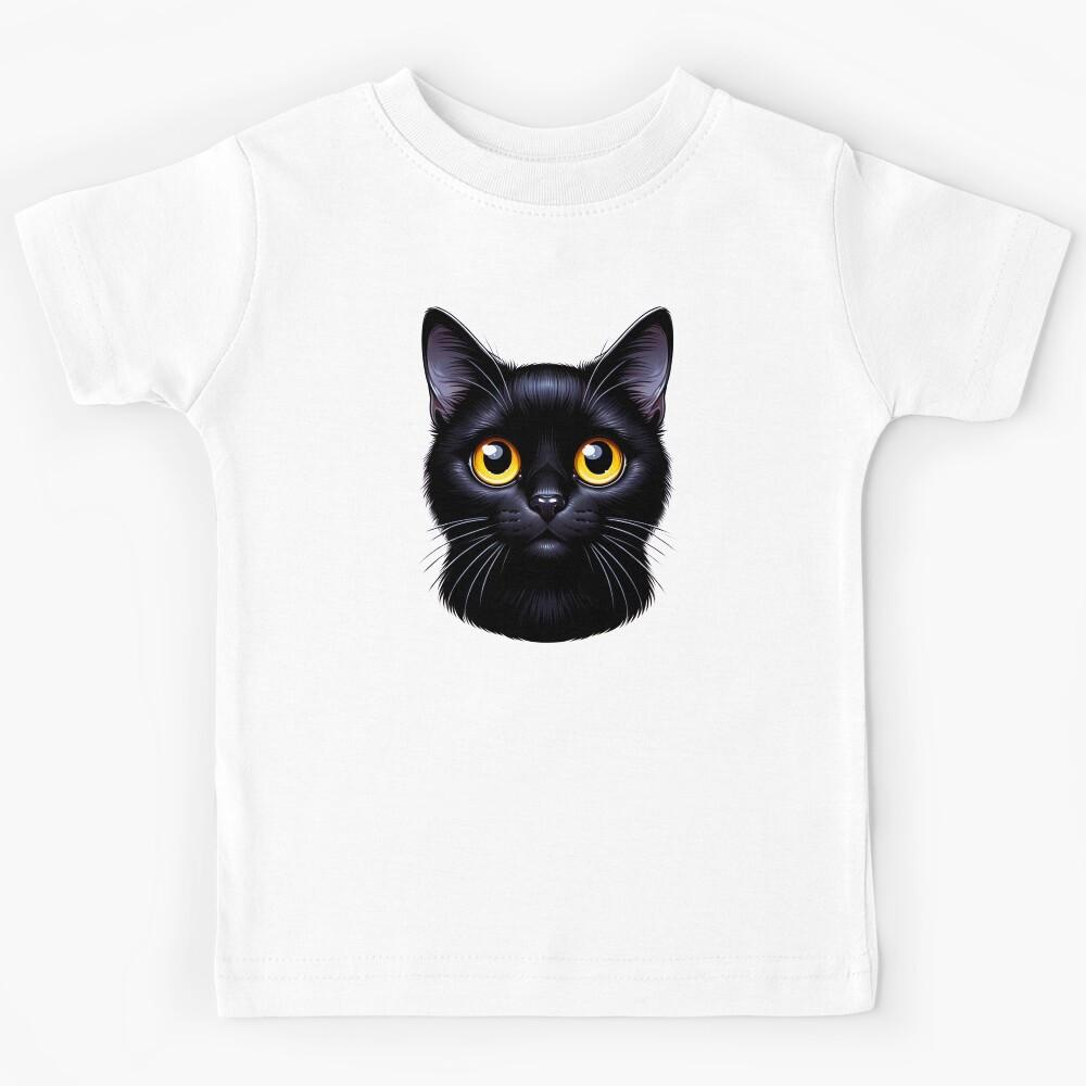 Black Cat Art Kids T-Shirt 100