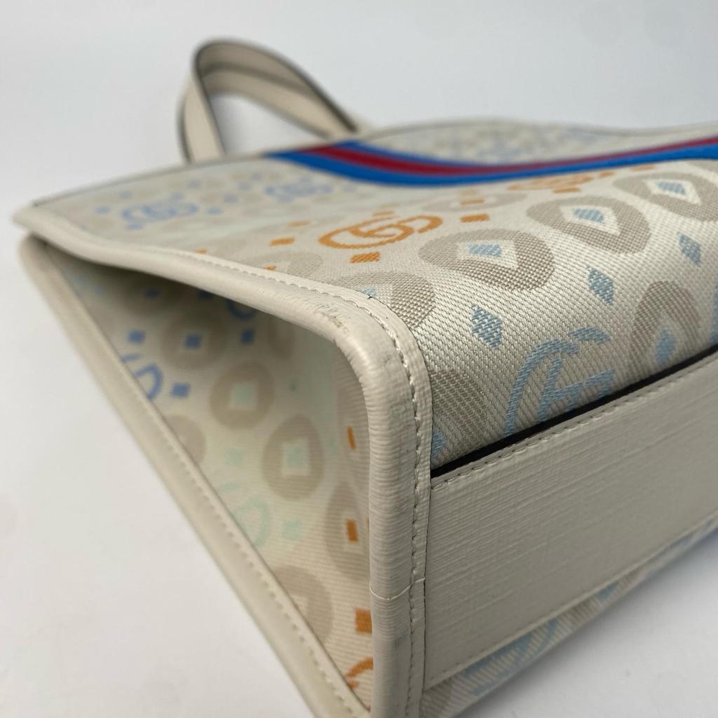 Used GUCCITote Bag White GG Canvas Women