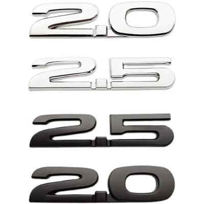 3D Metal 2.0 2.5 Letters Car Fender Emblem Rear Trunk Badge Sticker For 3 6 Axela CX5 CX7 MX5 Chrome Black Accessories