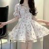 First Love Sweet Floral Dress Women's Summer New Waist Skinny Small Fresh Running Princess Fluffy Short Dress