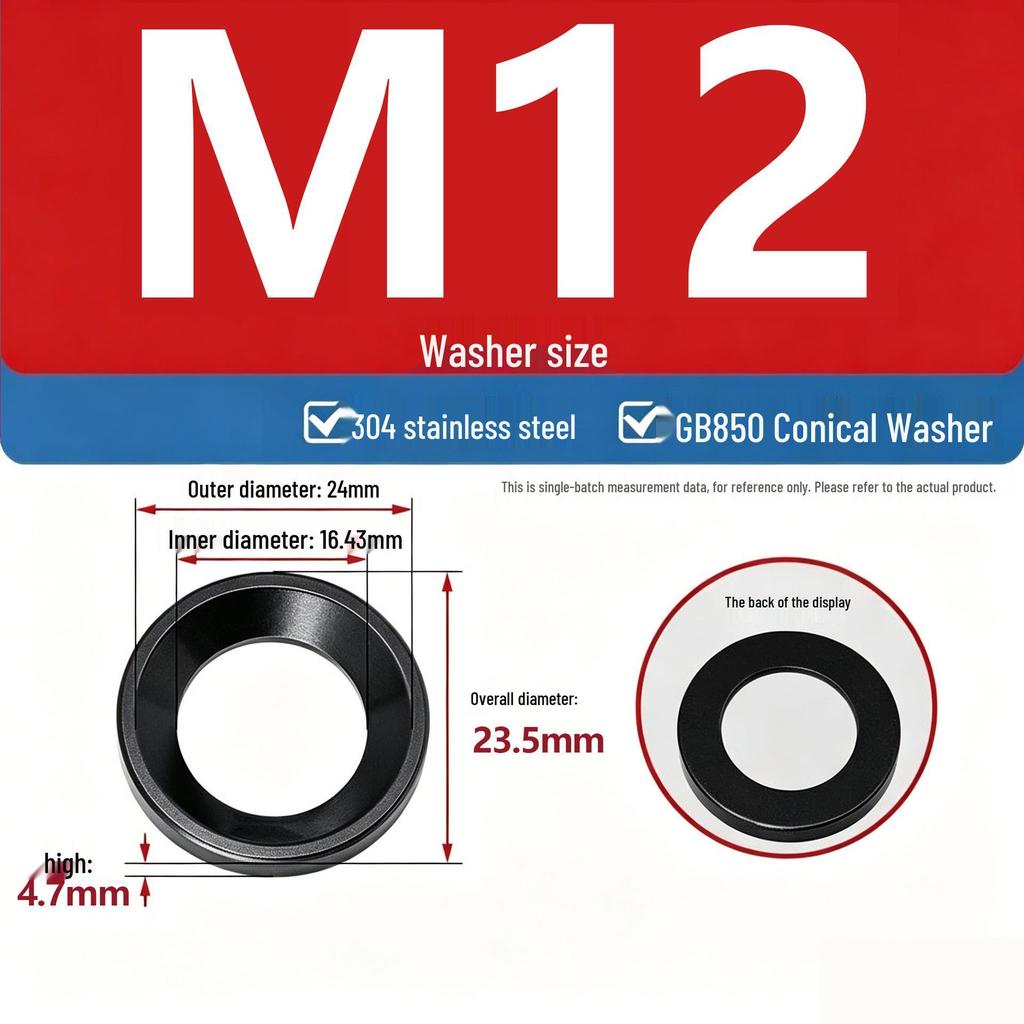304 Stainless Steel Conical, Spherical, and Concave Convex Washers (M6, M8, M10, M12)
