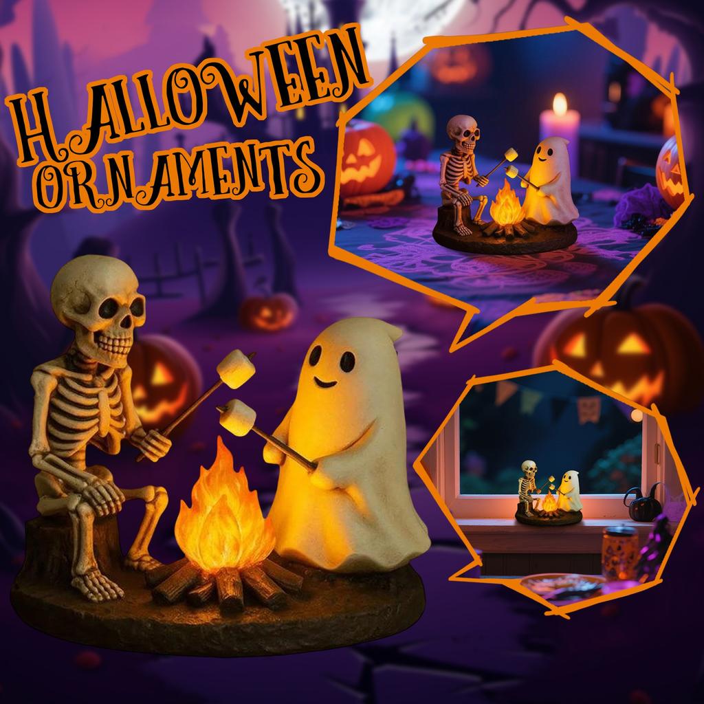 Skeleton And Ghosts Bonfire Ornaments