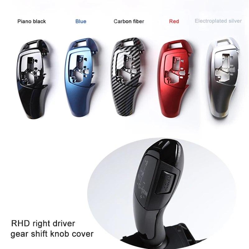 

Auto LHD RHD Gear Shift Cover For BMW F10 F30 Head Knob Shifter Lever Interior Accessories Genuine Carbon Fiber 6 Colors RHD Black