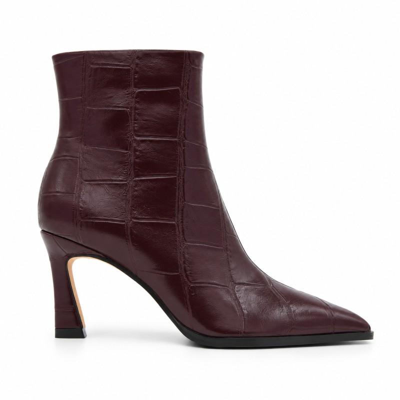 Burgundy Ankle Boot Coco Thin Heel