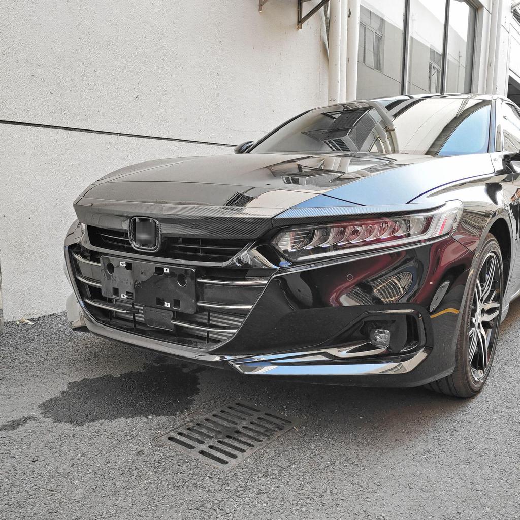 18-22 Tenth Gen Accord Grille Sticker: Black Warrior Decorative Hood Strip