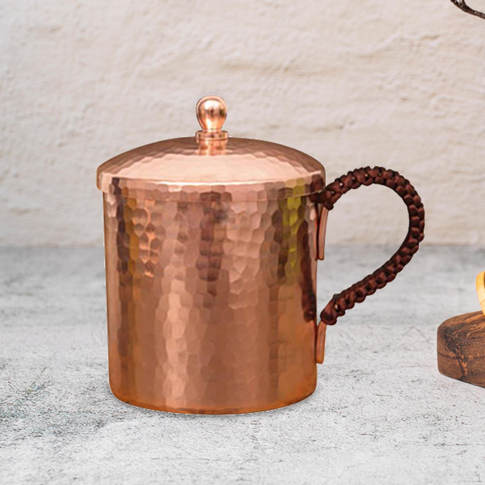 

Медная кружка для воды 550 мл, прочная чайная утварь из латуни с широким горлом, практичная для кофе