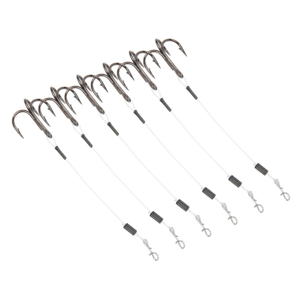 6PCS Durable Stainless Steel Fishing Hooks 10cm Length Lightweight Bait Hooks Treble Hooks Fishing Accessory