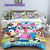 Unikitty!  Pattern Bedding Quilt Set  Home Decoration  Gift (1 * duvet cover + 2 * pillowcase  without core)