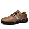 Handmade Men's Soft Sole Leather Loafers - Winter Casual Flat Large Size
