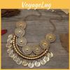 Vintage Geometriskt Legerat MyntHalsband Med TotemElement För Boho Stil ModeSmycken